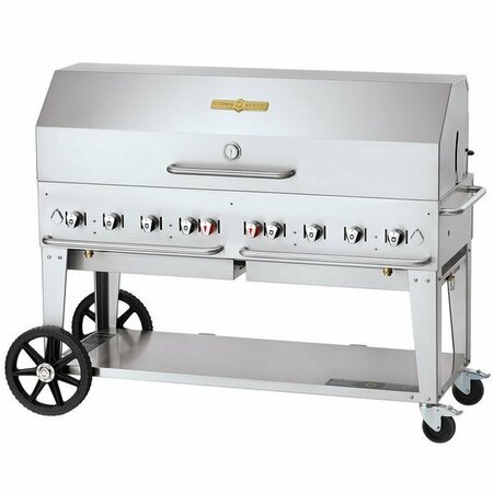 CROWN Verity CV-MCB-60-1RDP-NG Natural Gas 60in Mobile Outdoor Grill with Single Roll Dome Package 255MCB60RDN